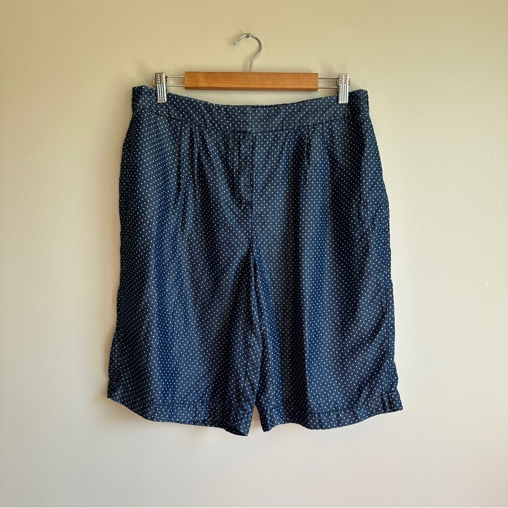 Chico’s Polka Dot Chambray High Waist Long Shorts 1